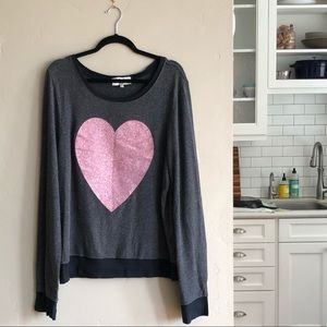 Wildfox sparkle heart sweater/sweatshirt - L
